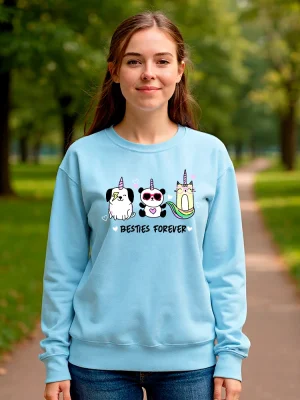 Besties Forever SWTS01 26 Women’s Cartoon Print Winter Sweatshirt