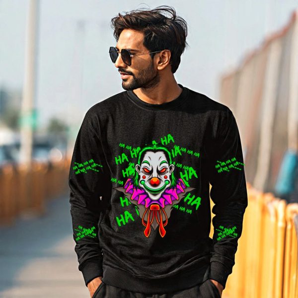 Scared Clown Men’s Printed Winter Sweatshirt