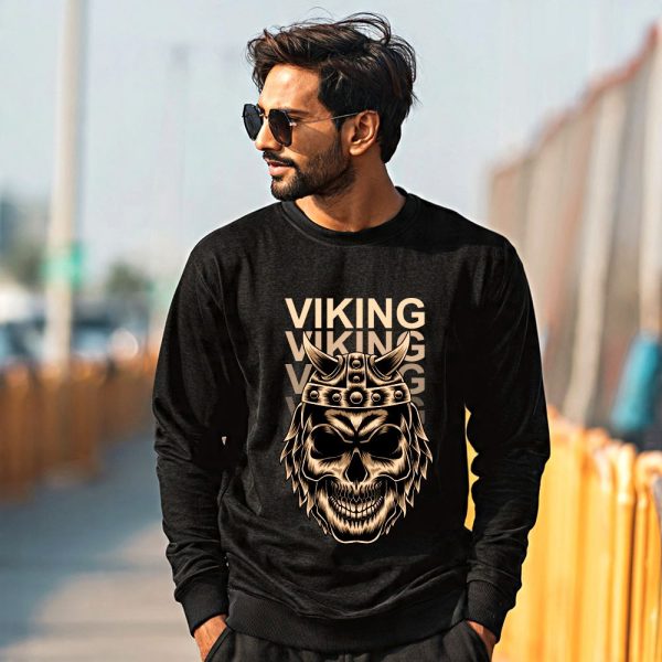 Viking Men’s Black Sweatshirt Winter Wear